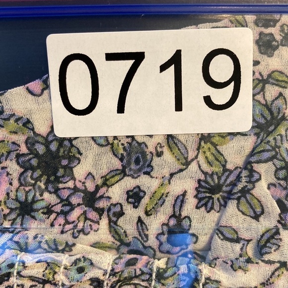 Free People Lela Blouse XS Floral Smocked Semi Sheer Cottagecore Boho Prairie - Picture 15 of 16